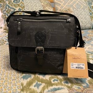 Patricia Nash Essone Black Crossbody Bag Signature Map NWT